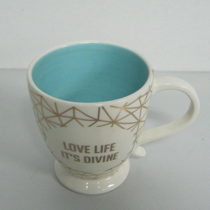 Logo Custom Gold Metal Decal Promotional Ceramic Mug Coffee Mug