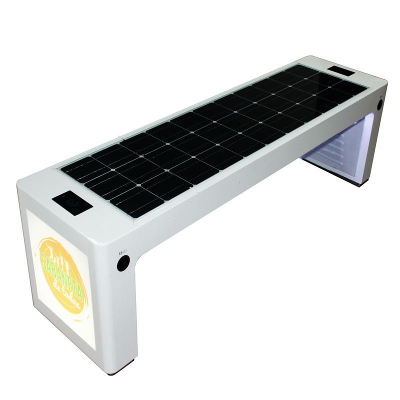 Best Disain White Color Solar Power Mobile laadimine WiFi Hotpot Smart Garden Bench