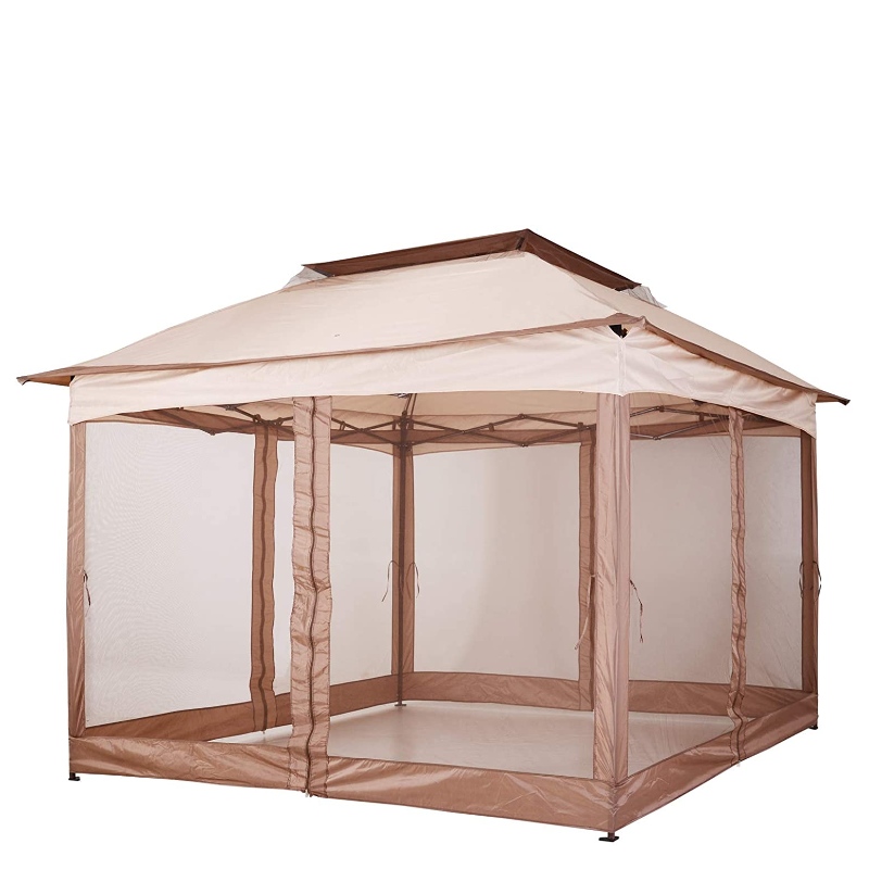 Väljuv 2-Tier Top Fotting Portable Pop Up Gazebo koos Zippered Nettinguga