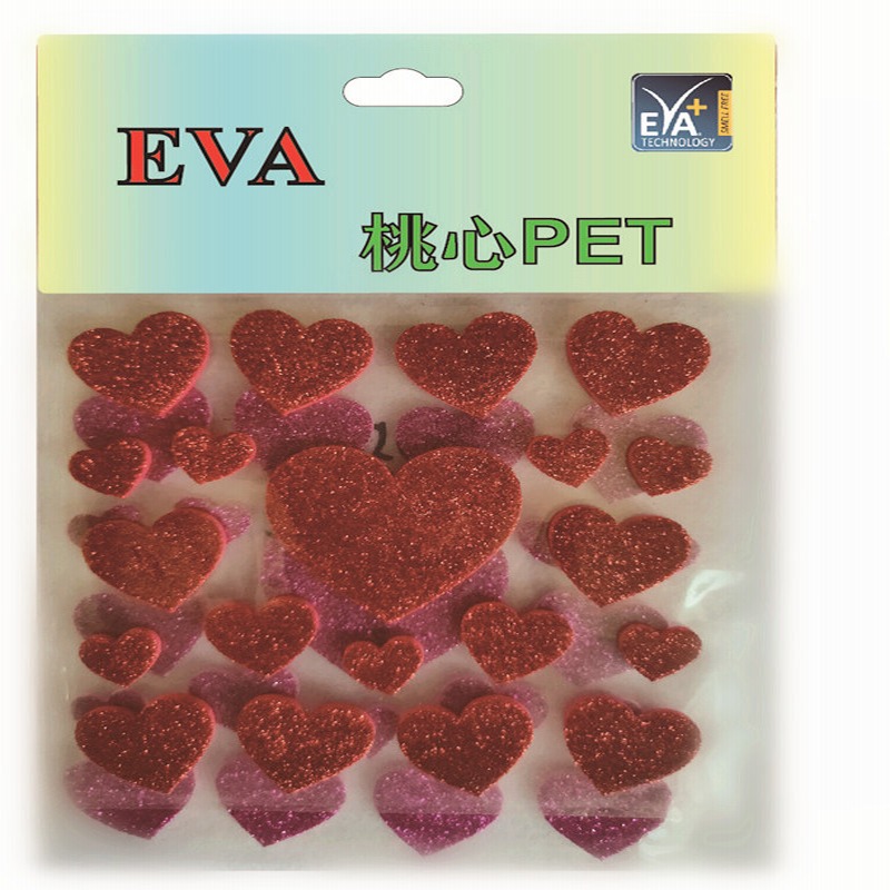 Foom kleebised PET Foam Glitters PET Foam Hearts PET
