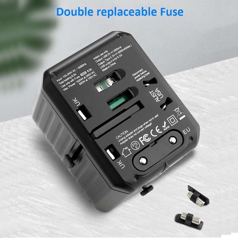 2020 uus 110-250V US AUS UK EU plug mobiiltelefoni tarvikud 6USB laadija 6A väljunduniversaalne reisikadapter 4USB+2Type-C