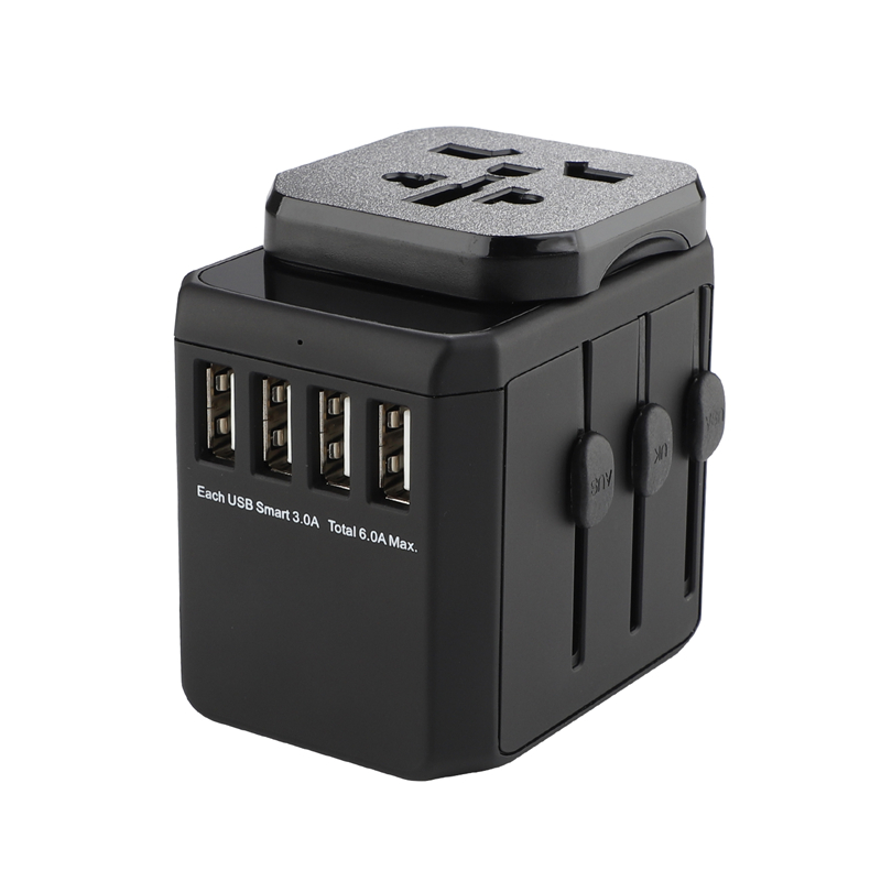 Grounding110V- 240V universaalne universaalne universaalne 4 USB port 5V/6A standardne mitmeotstarbeline reisikadapter