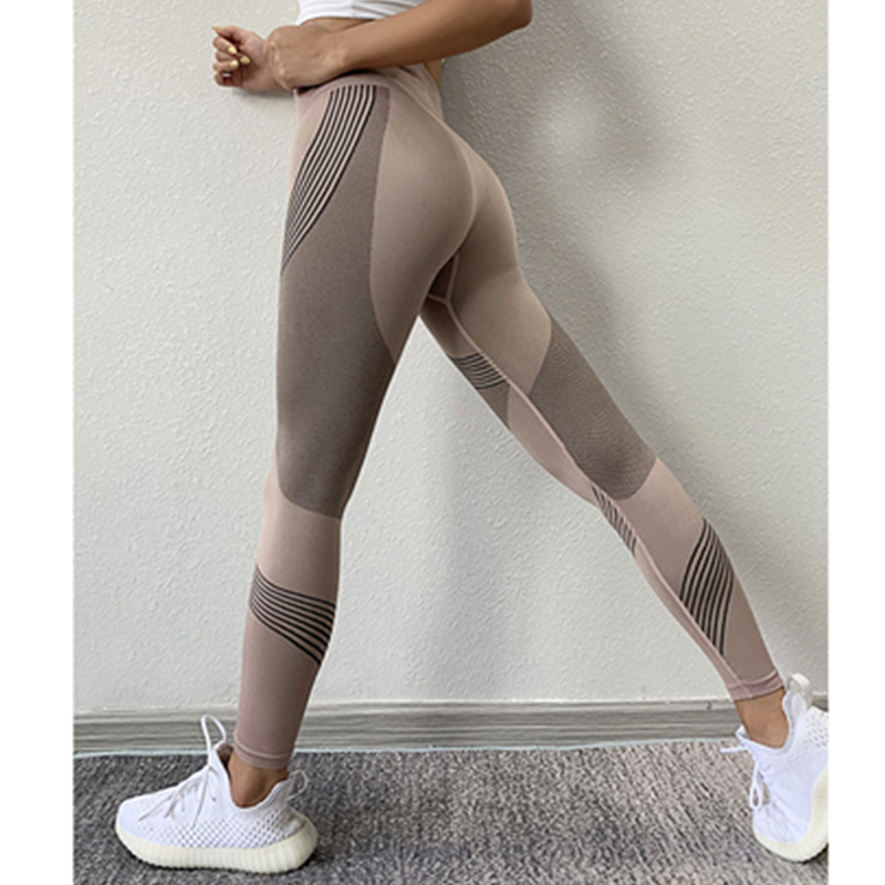 Pants yoga ard-waisted daingean do mhná ag rith pants folláine spóirt