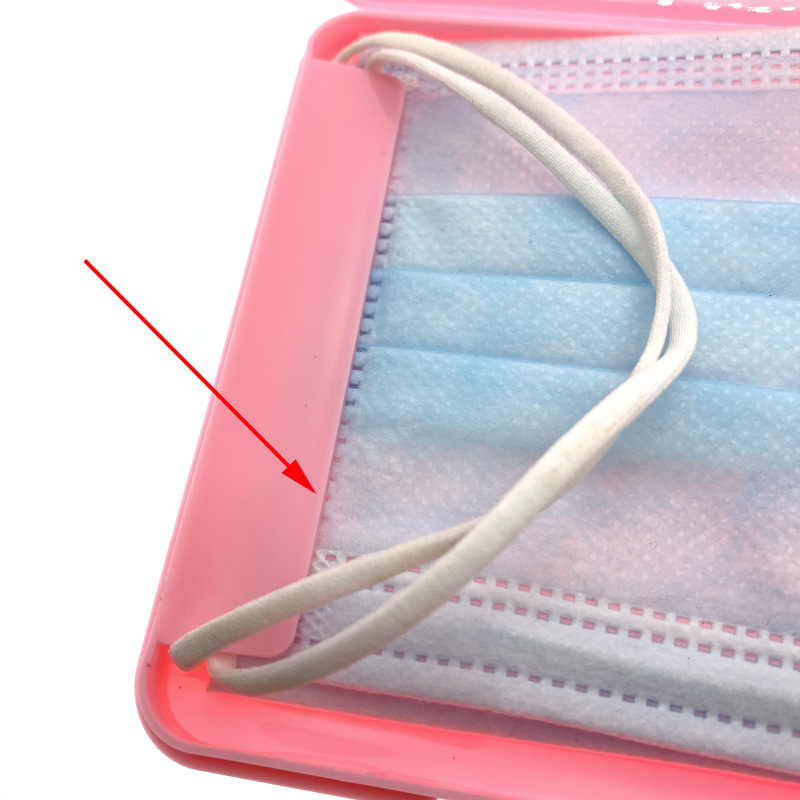 Cás stórála clúdach aghaidhe plaisteach Coloful de mhéid beag Sealbhóir cumhdaigh stórála maisc phlaisteach iniompartha bosca taistil coimeádaí masc