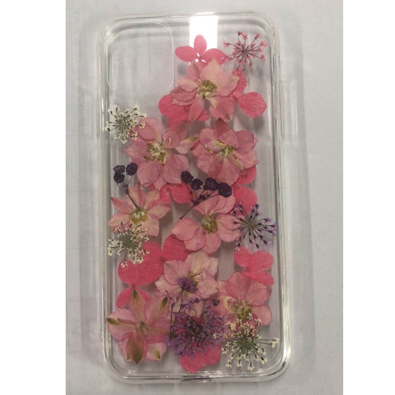 Kuivatatud Flower Epoxy Phone Case, Glitter Epoxy Case