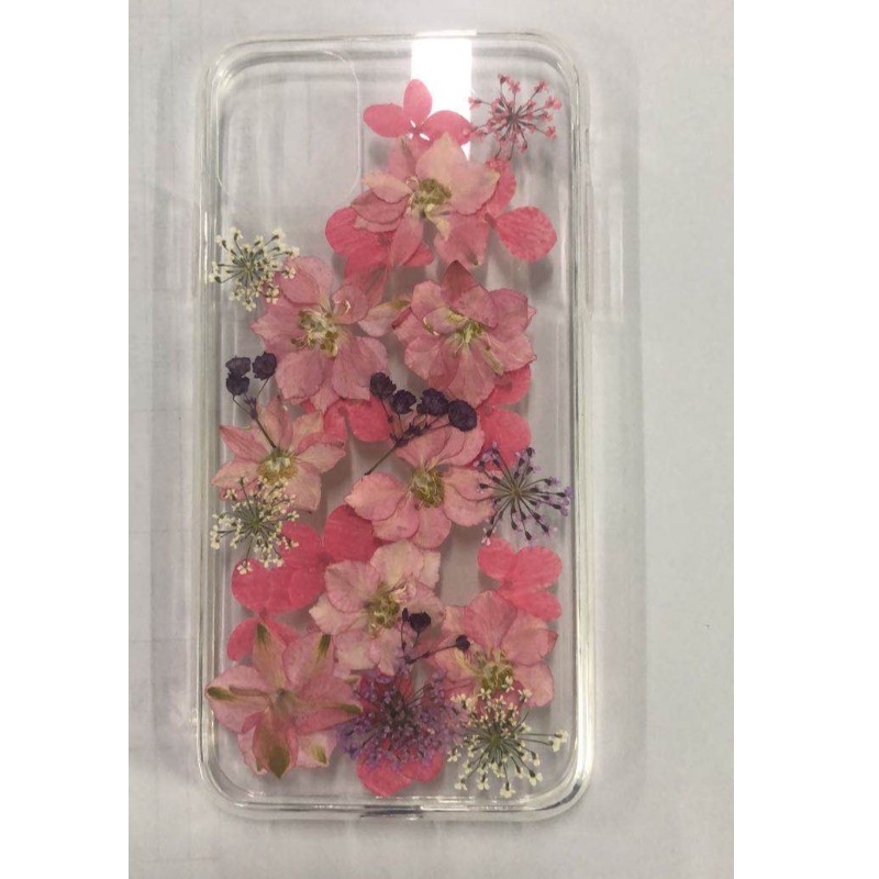 Kuivatatud Flower Epoxy Phone Case, Glitter Epoxy Case