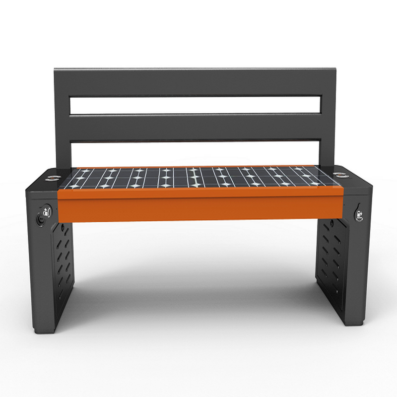 Suur formaat WPC puit Galvanized Steel Smart Voice Solar Bench