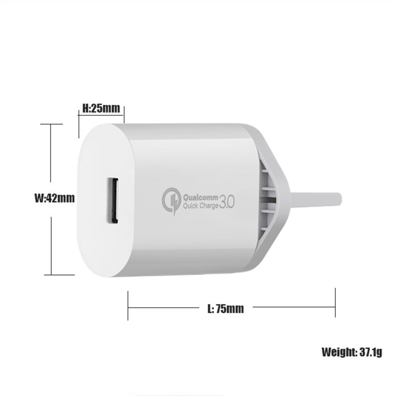 18W QC 3.0 Cuibheoir Luchtaire Taistil Balla USB Luchtaire Fón Póca Luath-luchtairí usb ilphort