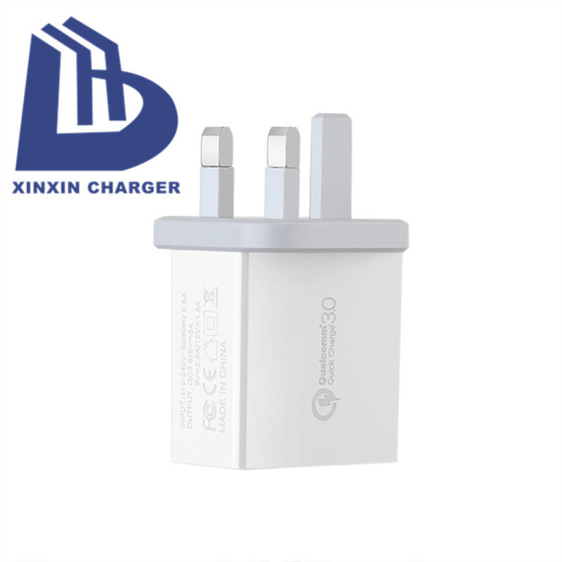 Luchtaire Balla Usb Breiseán Fast Charger UK le haghaidh Charger Taistil USB UK UK Plug QC3.0