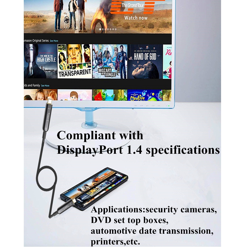 20M (65ft) Cineál C aoc Cábla 4K * 2K @ 60hz 10g le haghaidh macbook úll Fón Póca ceangailte le HDTV