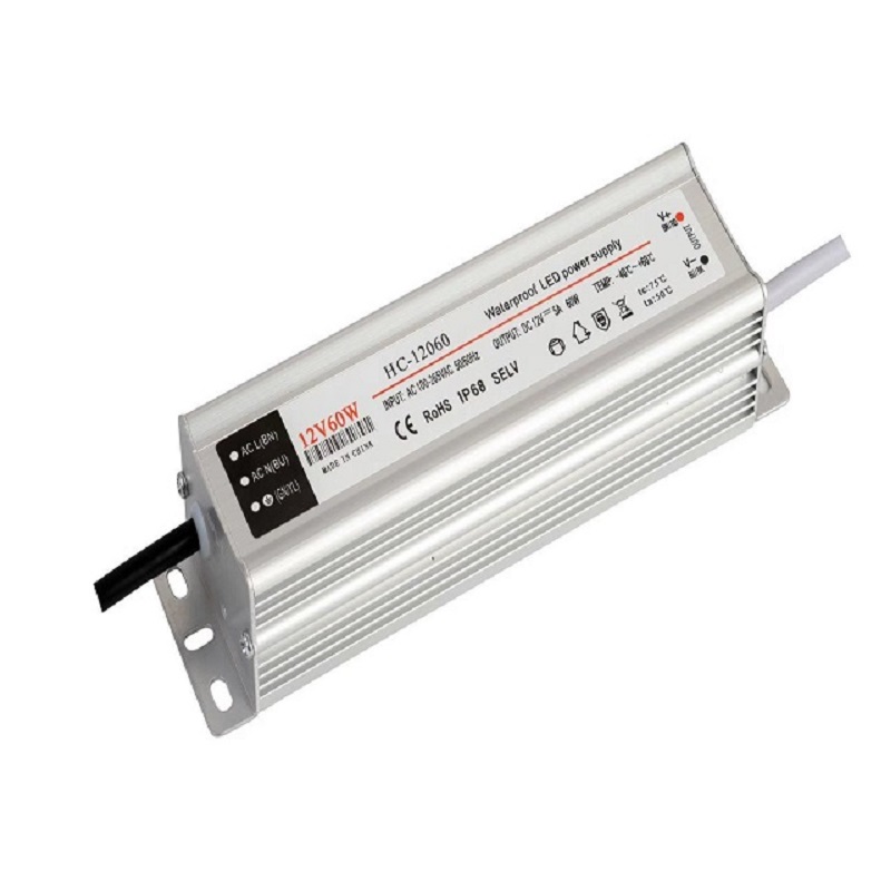 Juht 60W Veekindel LED toiteallikas ip68 veekindel toitelüliti 12v