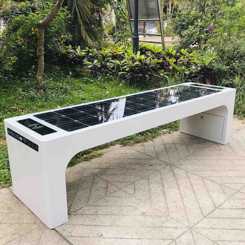 USB Phone Charger Outdoor Street Mööbel Solar Powered Smart Garden Bench