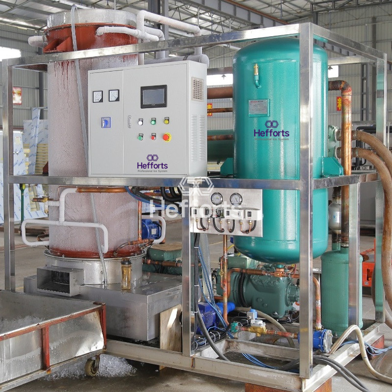 Veejahutusega kohandatud 200kgs päeva kohta torujää valmistamise masin külmutatud toidu jaoks, vegetatiivne