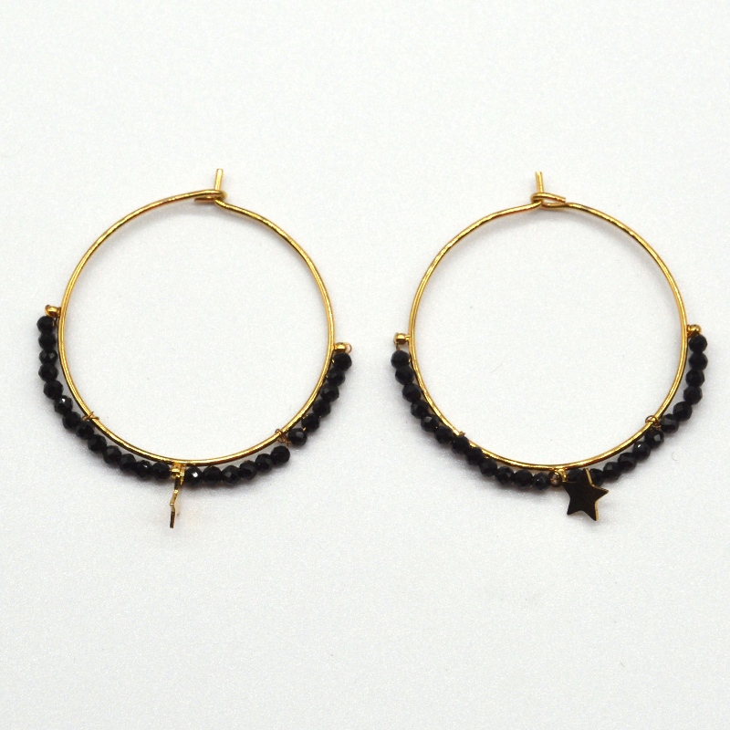 Fáinní cluaise, coirníní caith, stíl eitneach, retro, stíl bohemian, cluaise ciorcail, stíl na mban, stíl bohemian réalta, pendant, monarcha próiseála seodra Ruifanbao na Síne