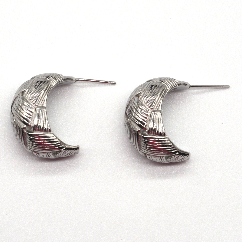 Fáinní cluaise twill greanta babhta na mban le cluaise airgid, monarcha próiseála seodra Ruifanbao na Síne