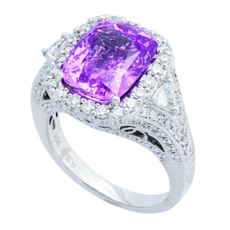 Ban 925 airgead steirling .925 fáinne claw sapphire sapphire ard snasta claw leagtha amach siorcón An tSín Ruifanbao monarcha próiseála seodra