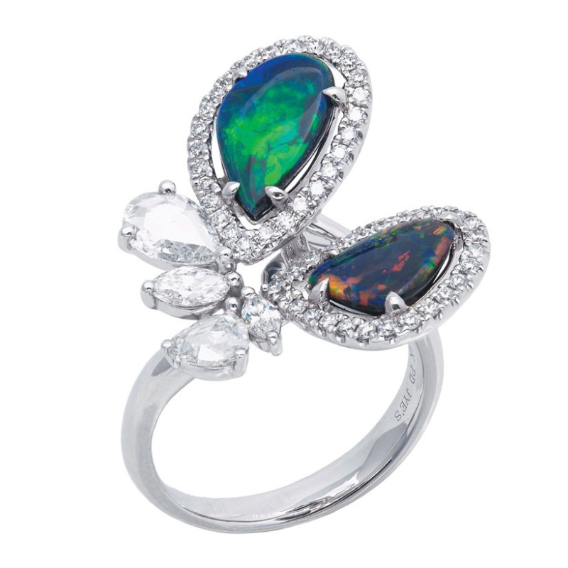 Fáinne feithidí inleagtha claw siorcón mná 925 airgid i stíl na hEorpa agus Mheiriceá