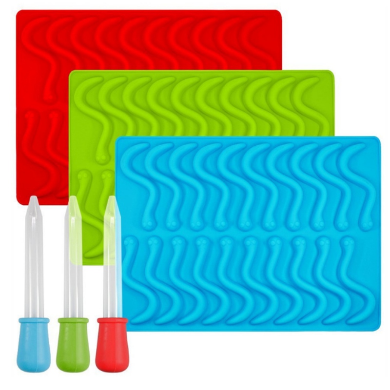 Silikoon uss kommi mudel röövik kuju kala putukas šokolaad väike mao jäävõre