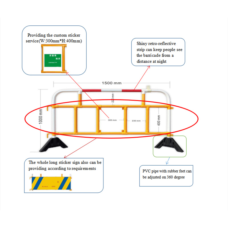 bacainní tráchta tógála slua rialaithe bacainn bóthair 2 m bacainní rialaithe slua ar shábháilteacht coisithe