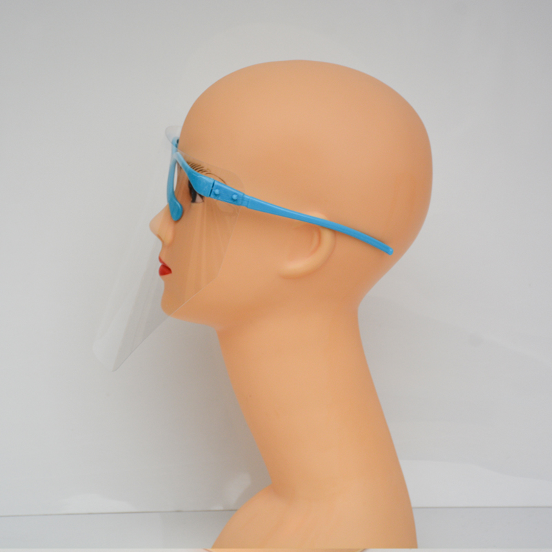 Sciath Aghaidh Faceshield Trédhearcach Cosanta Sábháilteachta Indiúscartha Sábháilte le Gloiní
