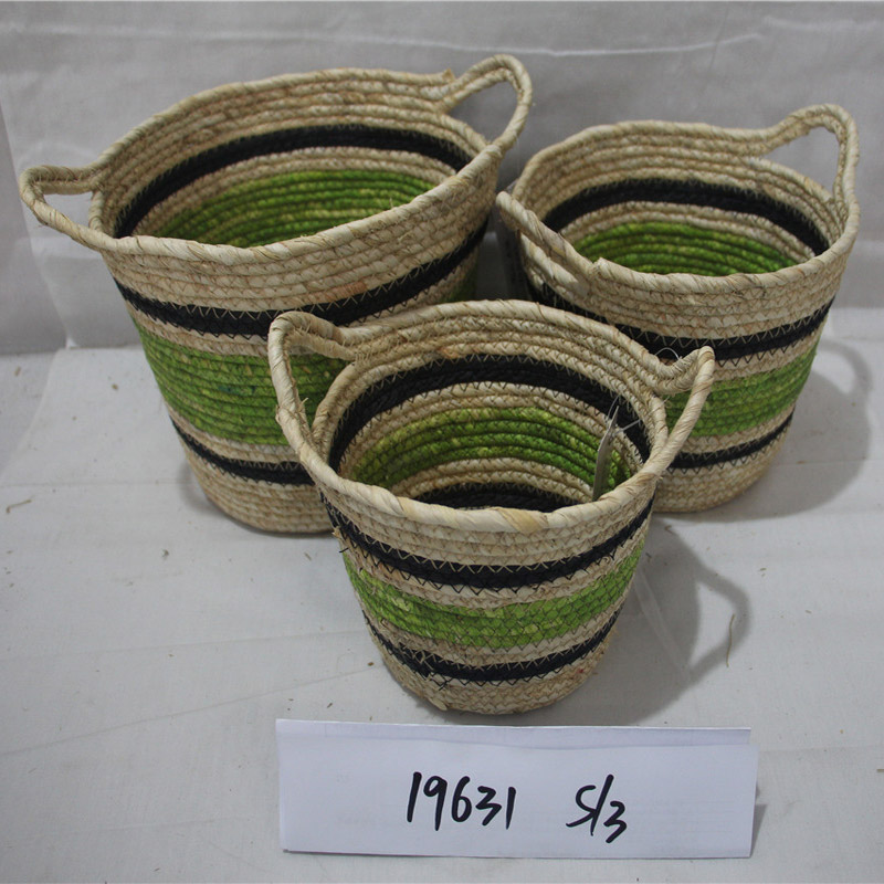 Dirty Pesu Planter Basket Storage Seaweed Box Lihtne dekoratiivse volditava konteineri õlg Käsitsi valmistatud Bambuo korraldaja