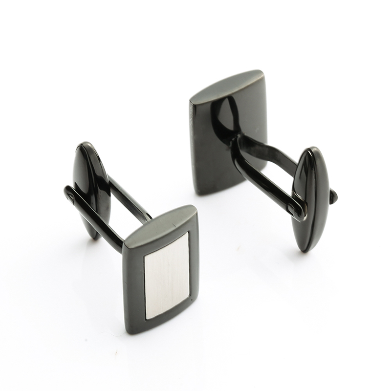 Cufflinks Cruach Dhosmálta Dhá Thonnphlátáil Dubh Cufflinks Soláthraí Seodra na Síne Cufflinks