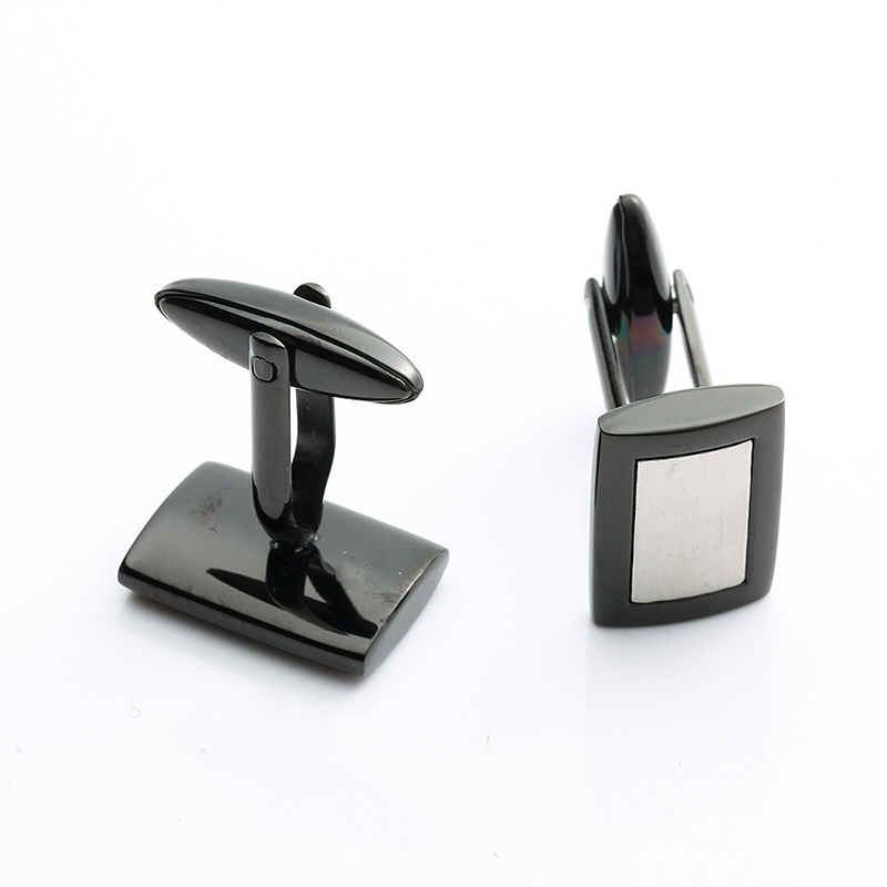 Cufflinks Cruach Dhosmálta Dhá Thonnphlátáil Dubh Cufflinks Soláthraí Seodra na Síne Cufflinks