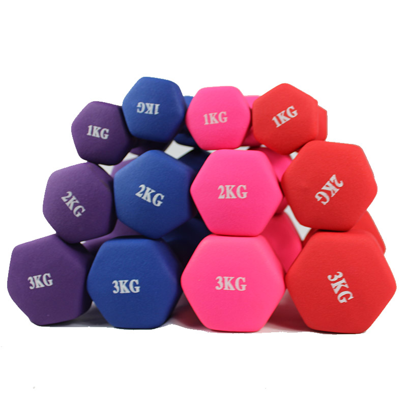 Dumbbells Neoprene Brataithe le Cnámh Pink Rubar Cnámh Aclaíochta Te