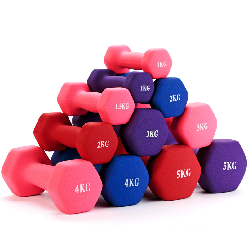 Dumbbells Neoprene Brataithe le Cnámh Pink Rubar Cnámh Aclaíochta Te