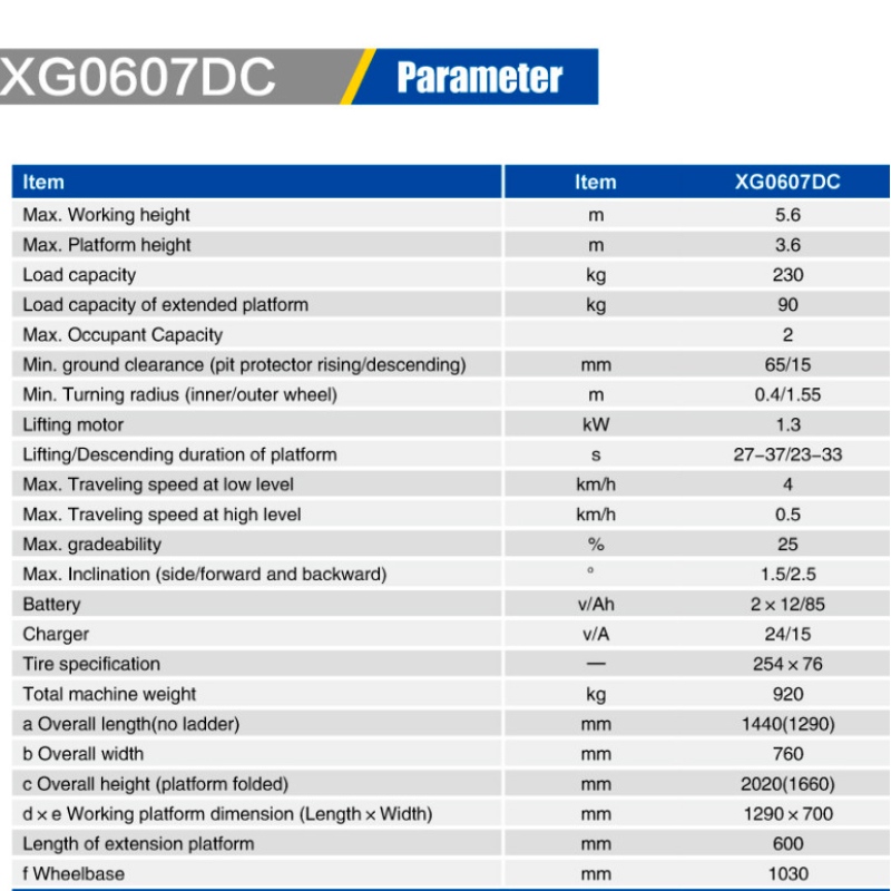 LIFTS SCISSOR XG0607DC