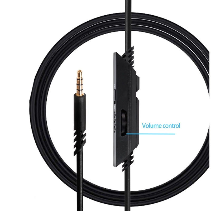 Cábla fuaime Headset 3.5 cábla físe fireann le fireann le cotrol toirt MIC