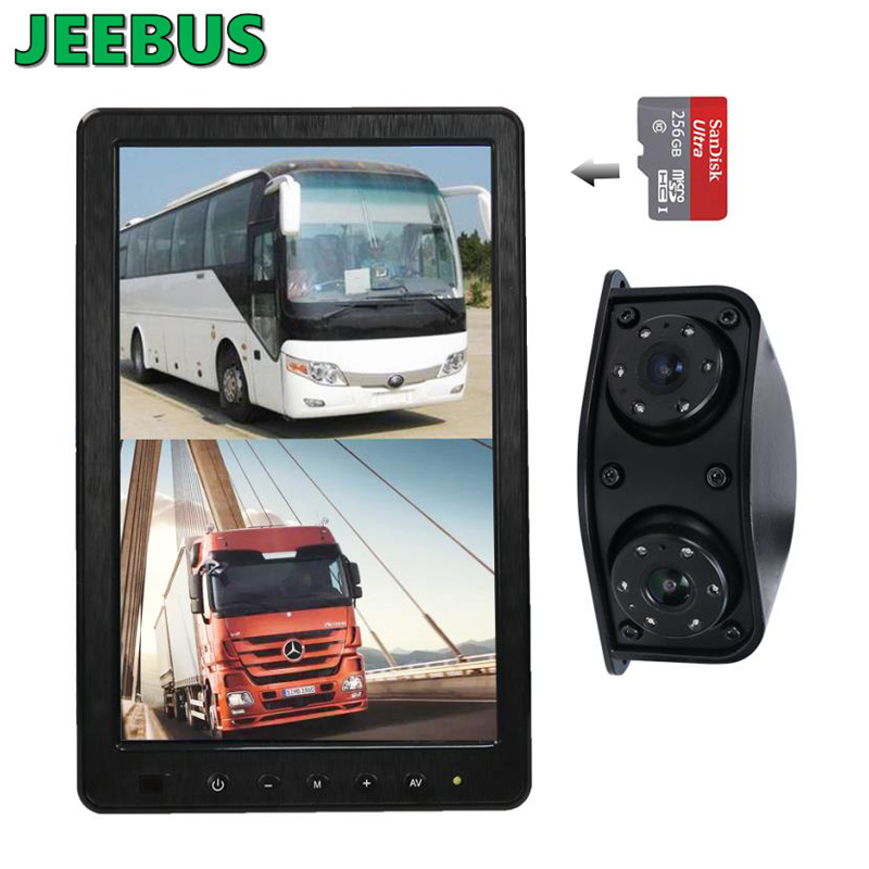 Ceamara Cóitseálaí Bus Truck Feithicle 10.1inch Scáthán Athbhreathnaithe Scáthán DVR Córas Taifeadadh Taispeána Físeáin Cúil Tosaigh