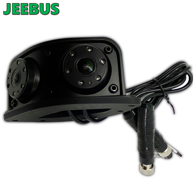 HD Fís Oíche uiscedhíonach Amharc Cúil Tosaigh Ceamara AHD Dual Video Dash Cam Mirror Córas Monatóireachta DVR don Bhus