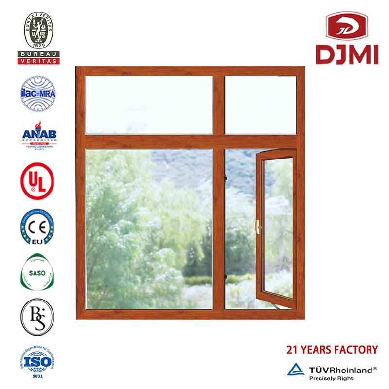Casement Factory Lowest Price Window kohandatud 5Mm Tempered Chinese Casement Glass Aluminum Guangzhou Tootja Hind Tilt Turn Aken Multifunktsionaalne Durable Swing Wood Color Casement Windows