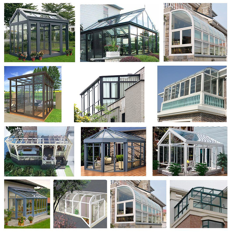 Kuum müük Alumiinium Alumiinium Disainilahenduse Sunroom Winter Graden kohandatud põllumajanduse Tempered Glass House for Sunroom Garden Sun Room Multictional High Quality High Aluminum Glass Tempered Sunroom Veranda Sun Room