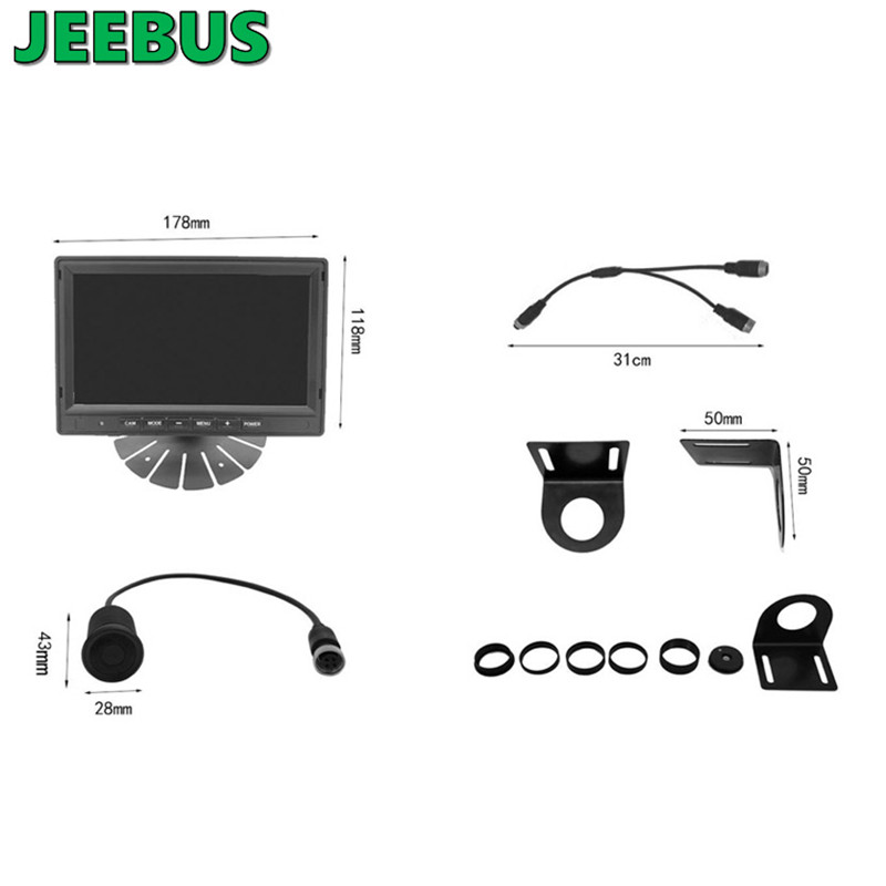Ultrasonic Digital Visual Radar Parking Sensor Monitor System with Camera for Forclift Truck