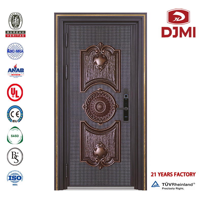 Interior Door/Residential Safety Third Wood Soomustatud uks Uued seadistused Lihtne Steel Wood Safety Grill Disain Mosaiik Steel Wood Soomusuks Hiina Factory Main Gate Design Stainless Steel Security Doors Homes Entry Soomusuks