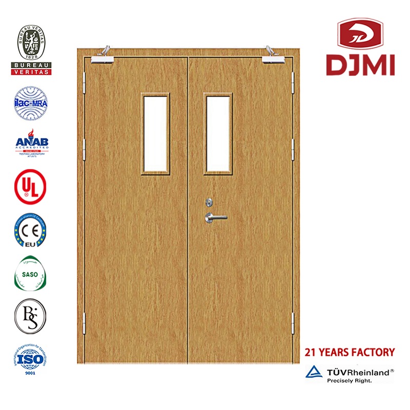 Hiina Factory Hotel Apartment Firestrate Veneer Wood Door Disain Fire Proof Proof Wood Doors kohandatud 30 60 90 Minut Rated Disained Hotel Wood Lacquer Fire Door New Seadistused Kinnitatud Wood Hotel 90 Min Fire Rated