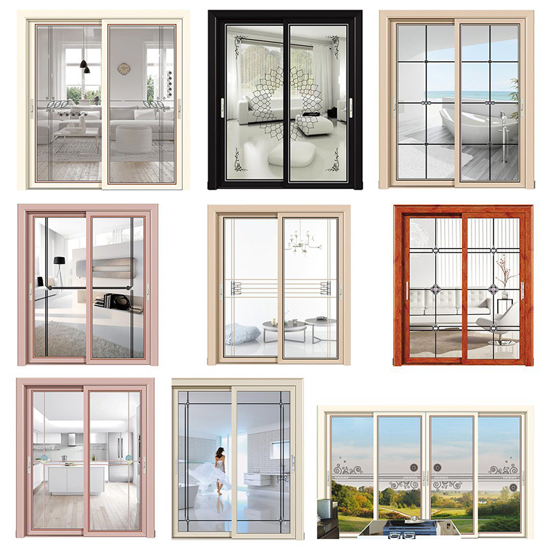 Prantsuse stiil Kaubanduslik alumiinium uks ja raam Uus disain Alumiinium Stacking Sliding Glding Glass Commercial Aluminum Door ja kaadrikaubamärk Uus Sliding Sand Grey Color Aluminum Gliting Glass Factory Outluet Narrow Frame Aluminiu...
