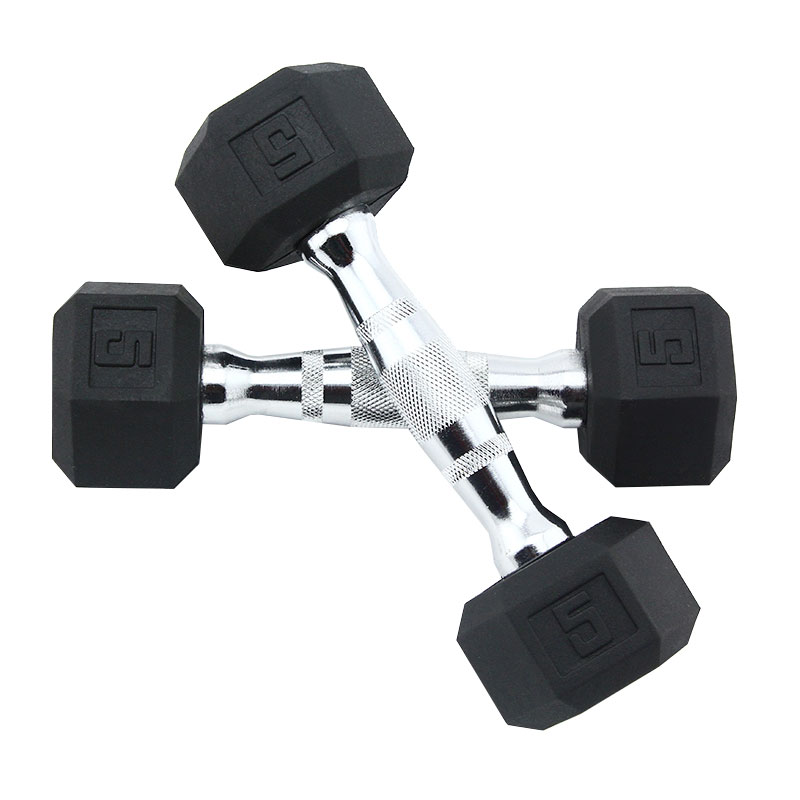 Giomnáisiam Hex Dumbbells Rubair Meáchain Soladacha Suiteáilte Socraigh Meáchan Heicseagánach Hexa Dumbbell