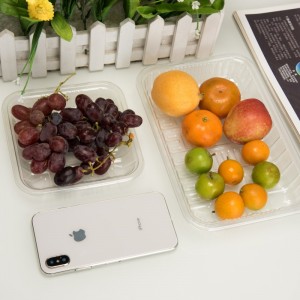 Suur läbipaistvus keskkonnasõbralik ühekordselt kasutatav plastne puuviljakonteiner