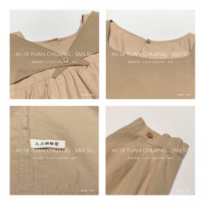 Dearadh feistiú scaoilte Íosta ócáideach Stylish ócáideach Dath soladach Clóbhuailte cadáis agus línéadach clóite ró-saincheaptha Gúnaí Léinte 19595