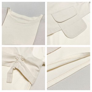 Dearadh feistiú scaoilte Stíl Collar Babhta Íosta Stíl muinchille fuaite Ócáideach Cadás agus línéadach dath ró-mhór saincheaptha 19527 T-léinte + Waistcoats