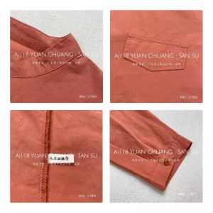 Lahtine kujundus Minimalistlik stiilne, lihtne, ühtlase värvusega, kontrollitud ülisuur, kohandatud 17833, ümmargune kraesärk