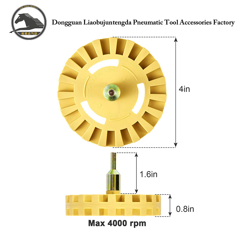 4 Inch Rubber Eraser Wheel Whizzy Wheel Vinyl dekal remover drill