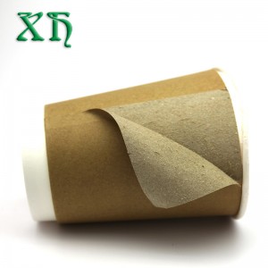 12 unsa kraft balla dúbailte Cupáin páipéir in-inúsáidte