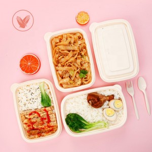 Keskkonnasõbralikud pakendid kiirete toiduainete pakendid kast Biolagundatav maisitärklise ristkülik Toidumahuti