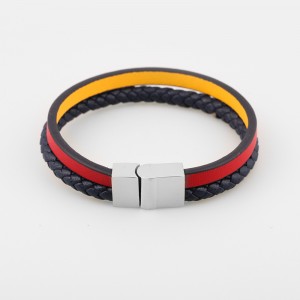 Seodra Leathar Faisean Bráisléad Leathar Fíor-Leagan Braite Leathar Braidáilte Cruach Dhosmálta