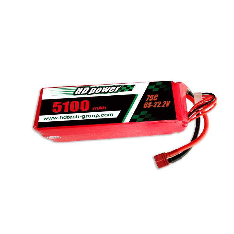 Ceallraí lipo HD POWER 5100mAh 75C 6S 22.2V