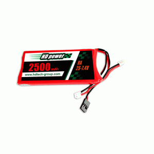Ceallraí LiPO HD POWER 2500mAh 3C 2S 7.4V don Glacadóir & Tarchuradóir